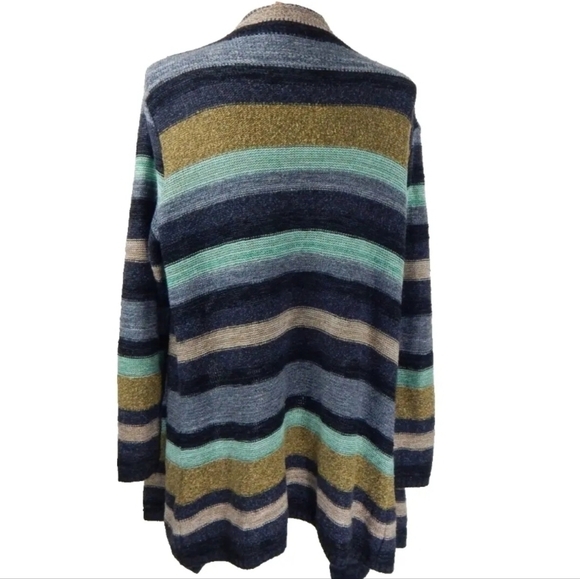 Modcloth Blue Green Striped Open Cardigan - Picture 3 of 3